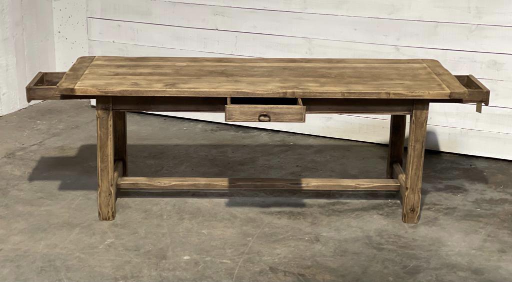 French Bleached Oak Farmhouse Kitchen Dining Table (1 of 1) French Bleached Oak Farmhouse Kitchen Dining Table (1 of 1)