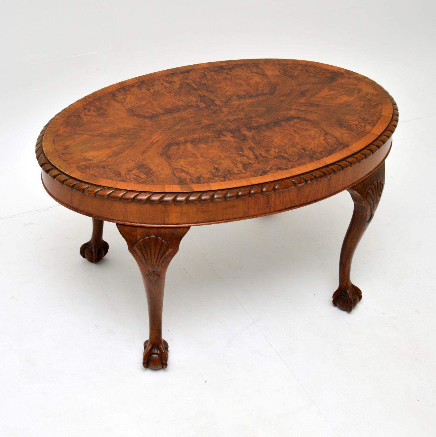Antique Burr Walnut Oval Coffee Table (1 of 8) Antique Burr Walnut Oval Coffee Table (1 of 8)