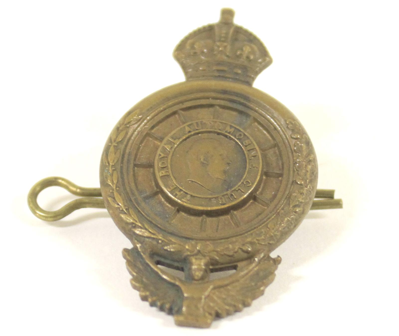 Vintage RAC Brass Cap Badge c.1920 (1 of 3)