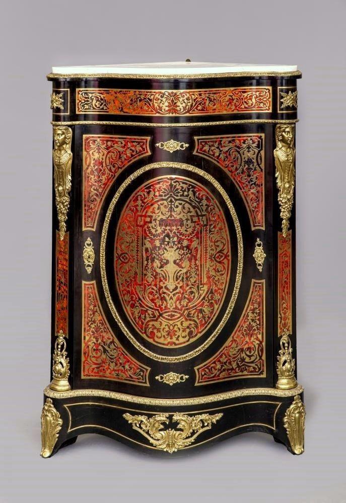 Quality Antique Red Boulle Cabinet 19th Century (1 of 9)