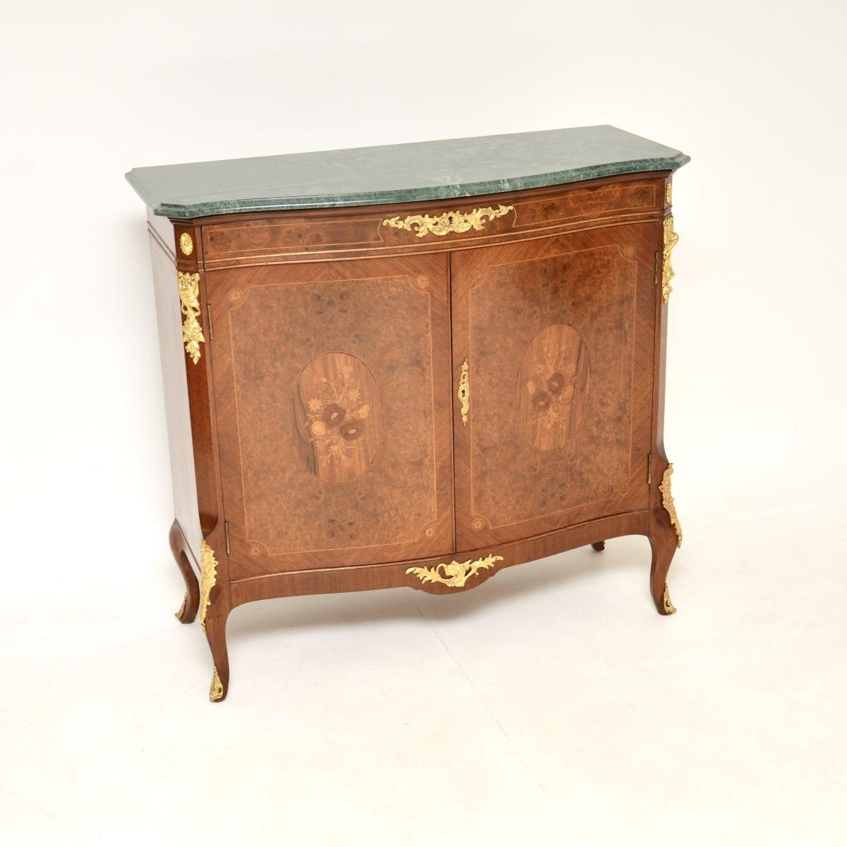 French Burr Walnut Marble Top Cabinet (1 of 10) French Burr Walnut Marble Top Cabinet (1 of 10)