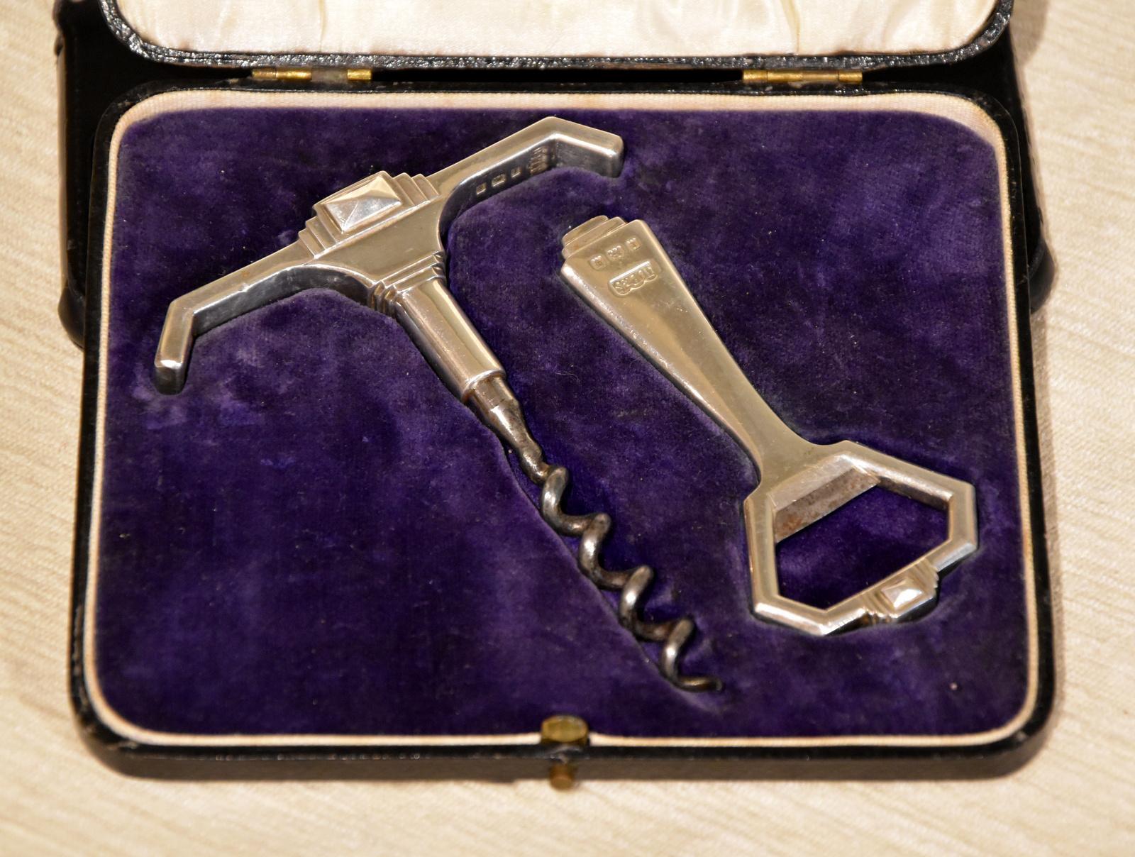 Silver Art Deco Corkscrew & Bottle Opener (1 of 5) Silver Art Deco Corkscrew & Bottle Opener (1 of 5)