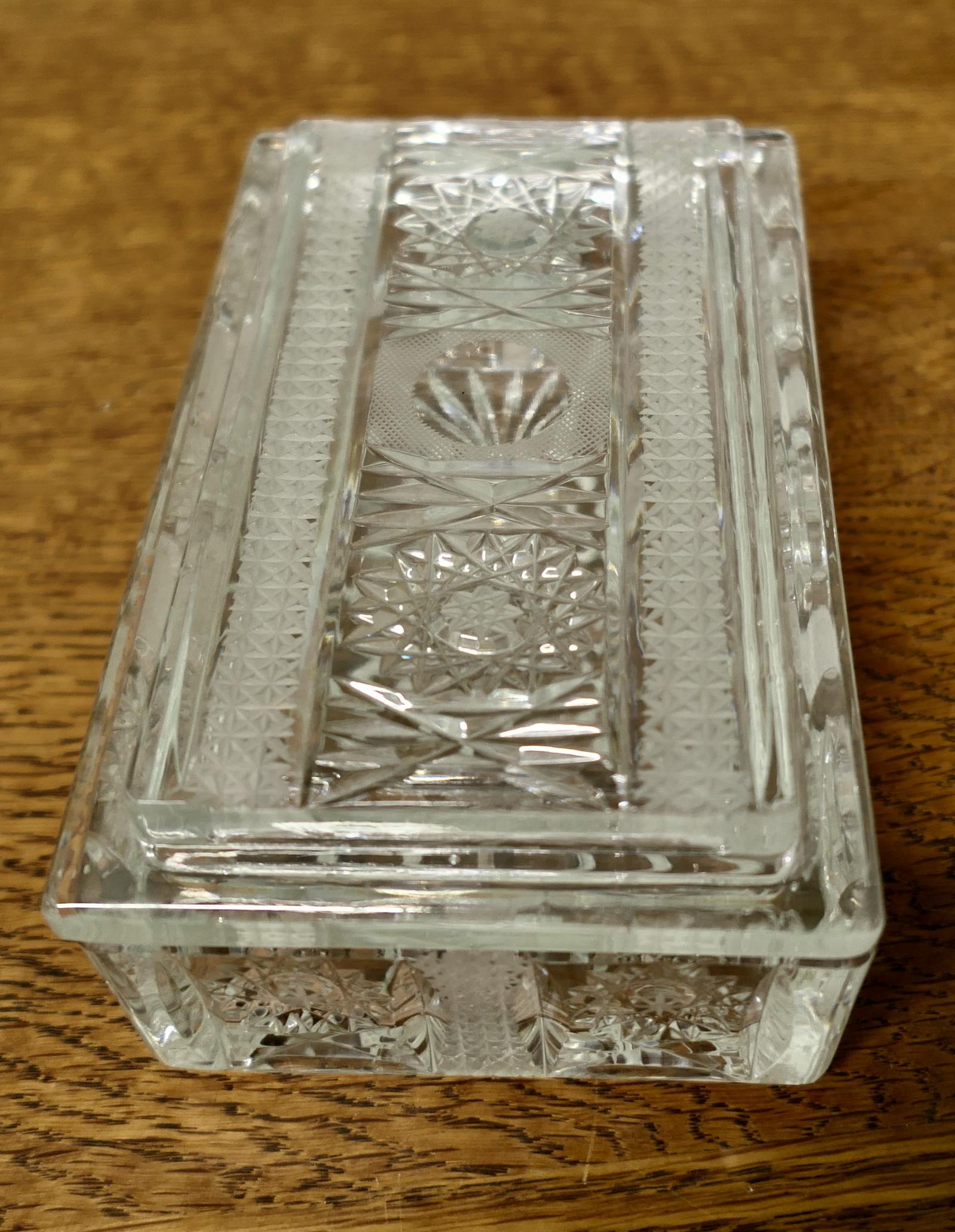 Beautiful Brilliant Star Cut Crystal Glove Box & Cover (1 of 5) Beautiful Brilliant Star Cut Crystal Glove Box & Cover (1 of 5)