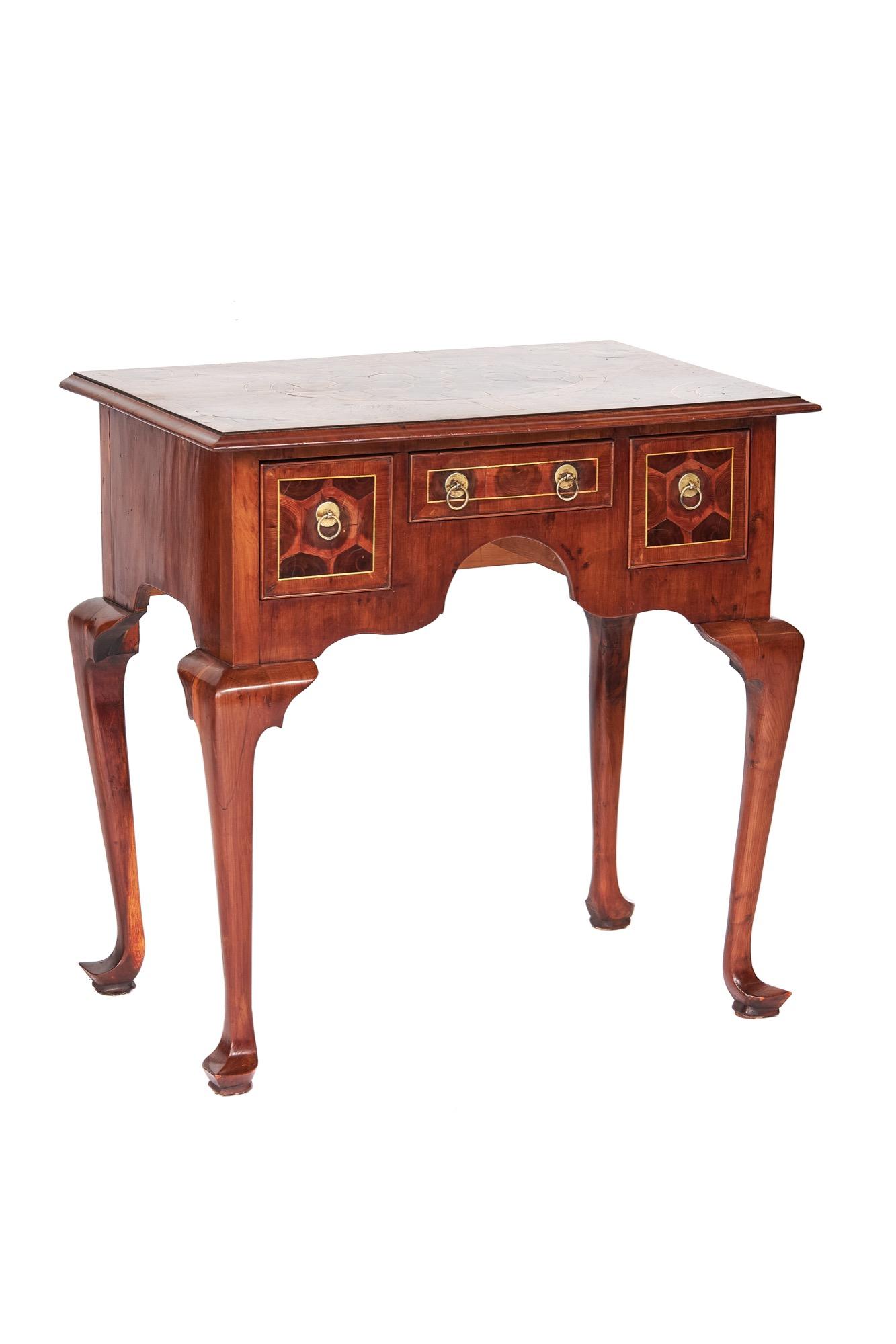 Queen Anne Revival Yewood, Oyster Veneer, Lowboy c.1930 (1 of 10)