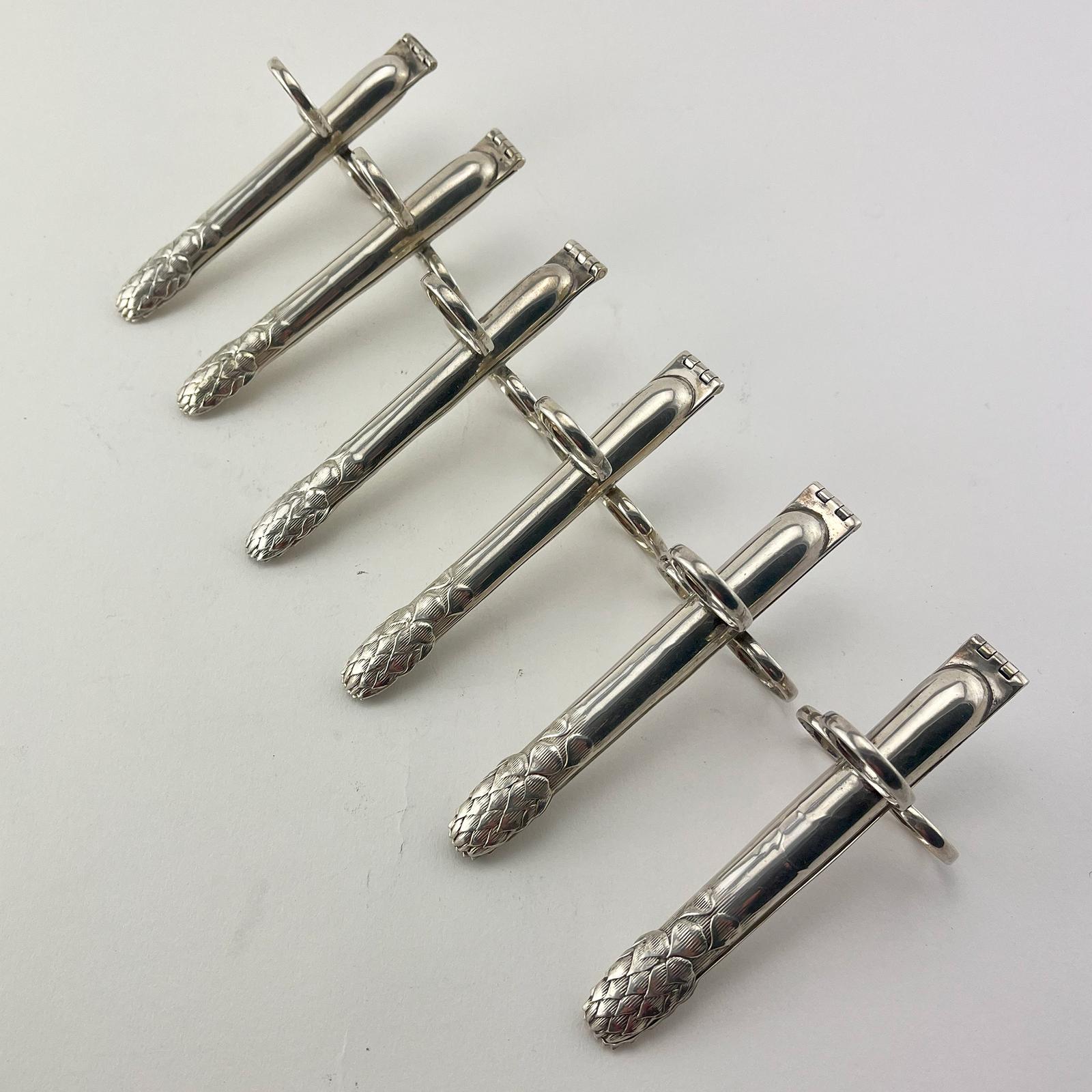 Splendid Set of Six English Marked Individual Asparagus Tongs (1 of 7) Splendid Set of Six English Marked Individual Asparagus Tongs (1 of 7)