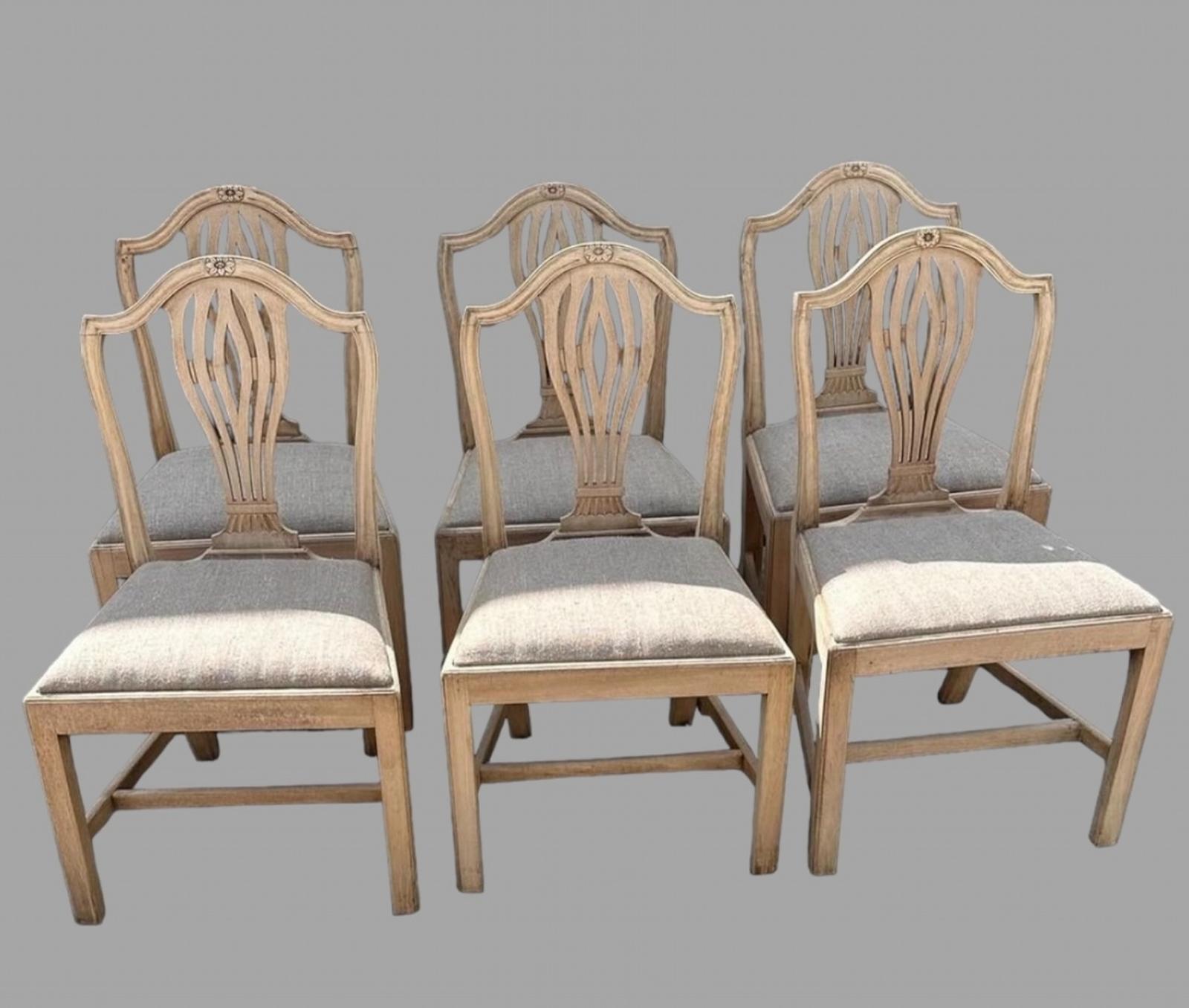 Excellent Set of Six 19th Century Bleached Mahogany Dining Chairs (1 of 5) Excellent Set of Six 19th Century Bleached Mahogany Dining Chairs (1 of 5)