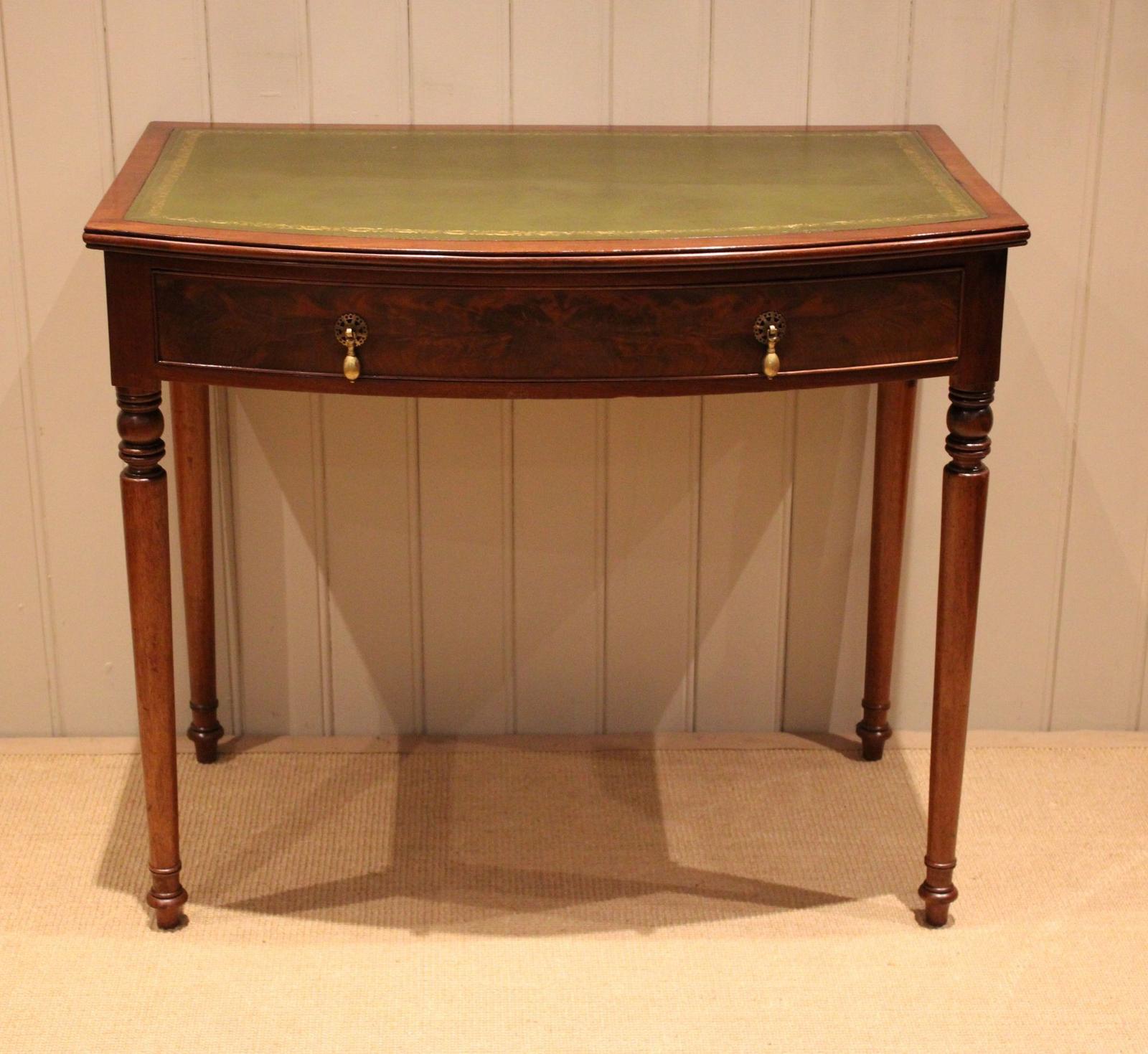 Mahogany Bow Front Writing Desk (1 of 9)