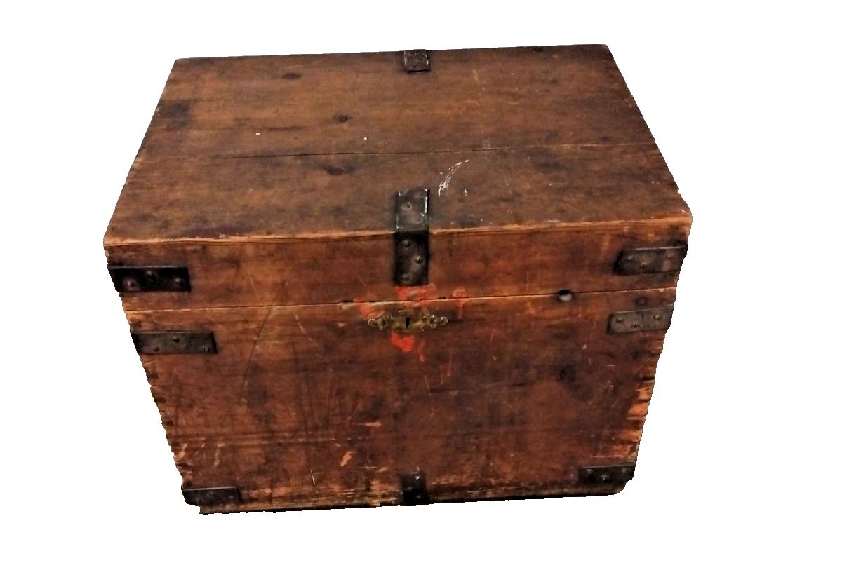 Antique Pine & Metal Bound Silver Chest (1 of 17)