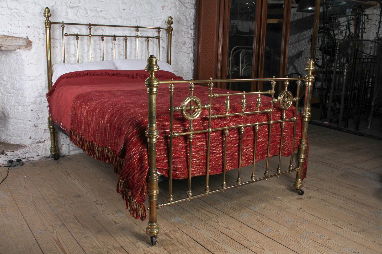 Incredibly Handsome All Brass Victorian King Size Bed (1 of 9)