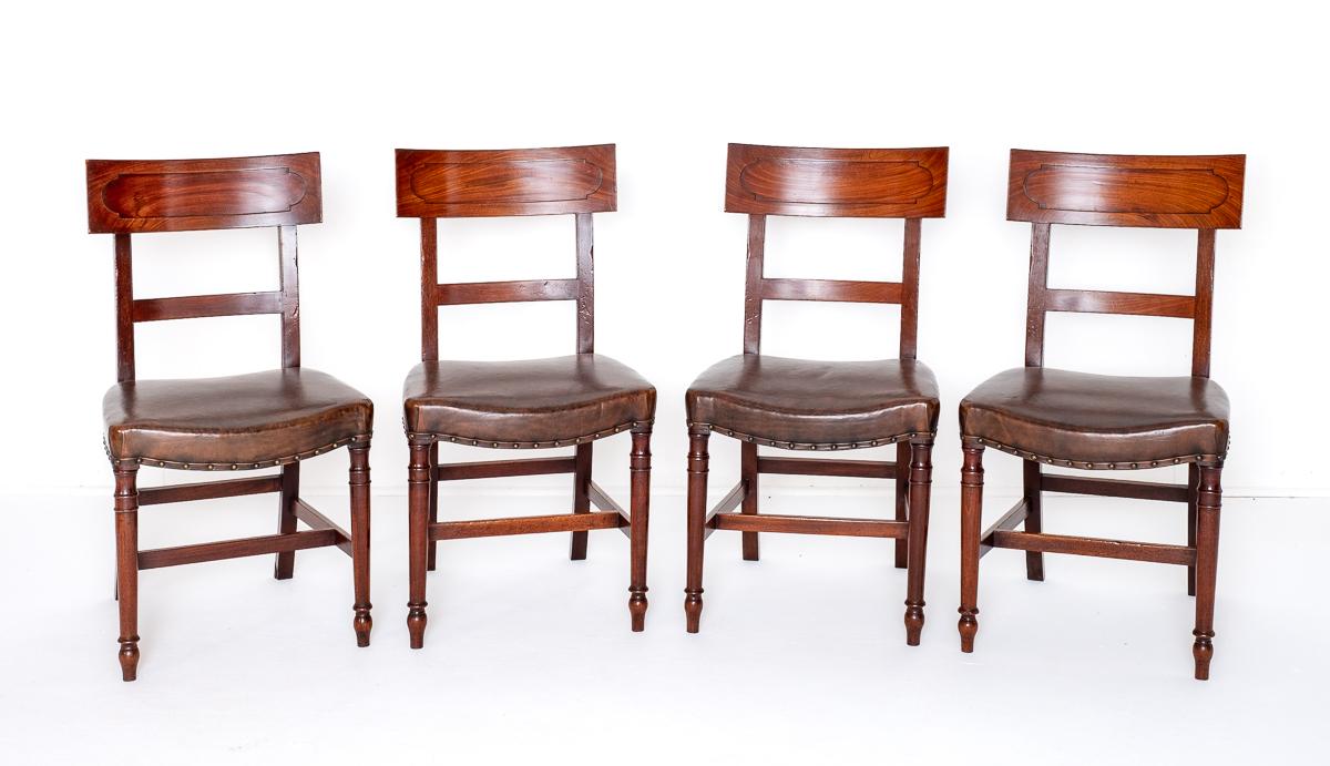 Set of 4 Irish Mahogany Regency Dining Chairs (1 of 8)