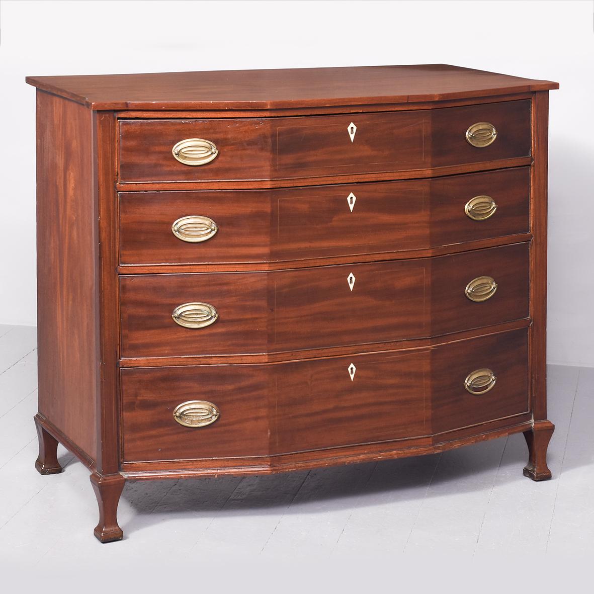 Rare George III Block-front Mahogany Chest of 4 Graduated Drawers (1 of 10) Rare George III Block-front Mahogany Chest of 4 Graduated Drawers (1 of 10)