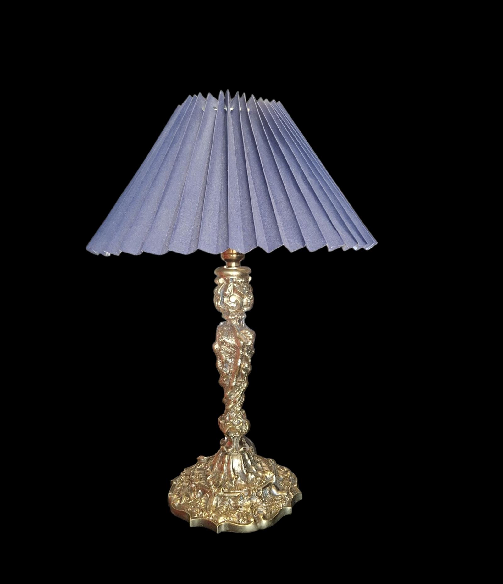 Superb French Rococo Style Brass Table Lamp (1 of 2)
