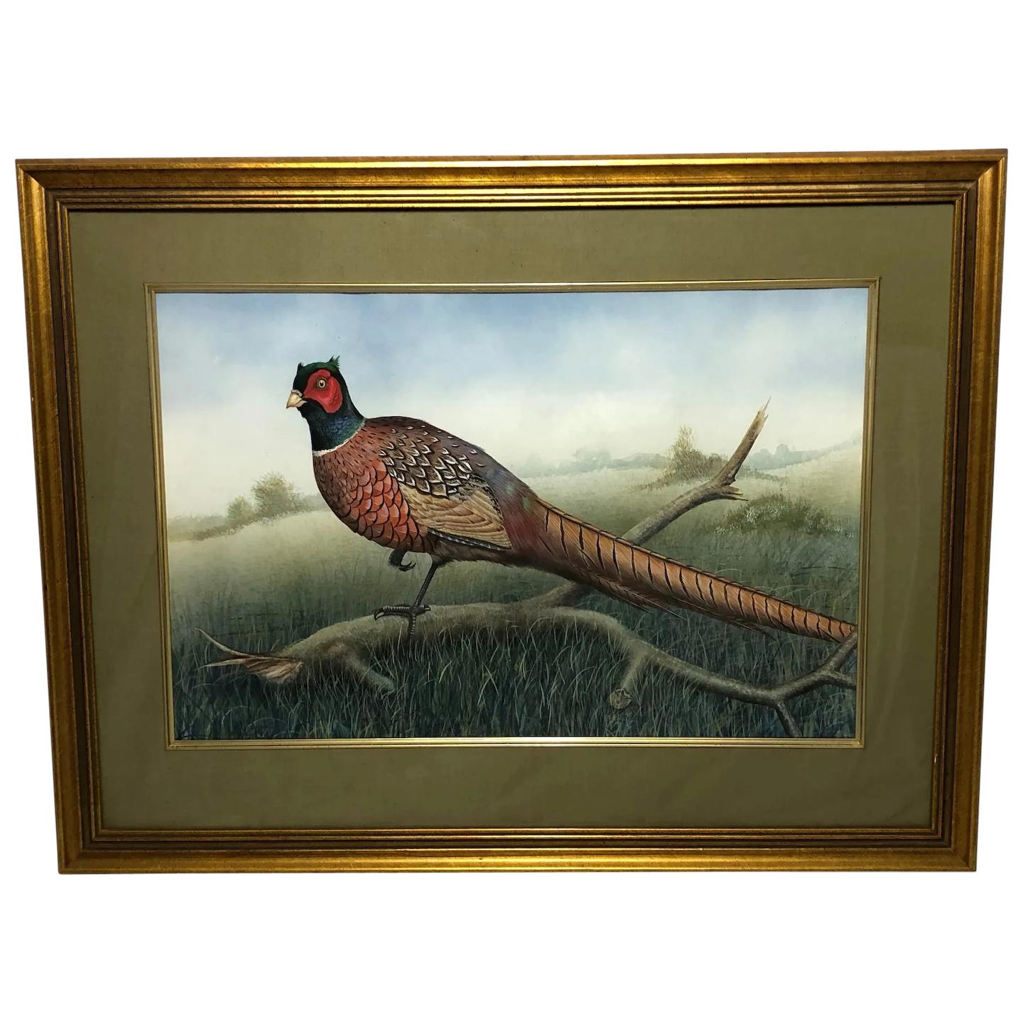 English Watercolour Painting "Cock Pheasant" Signed Gordon C Turton (1 of 30) English Watercolour Painting "Cock Pheasant" Signed Gordon C Turton (1 of 30)