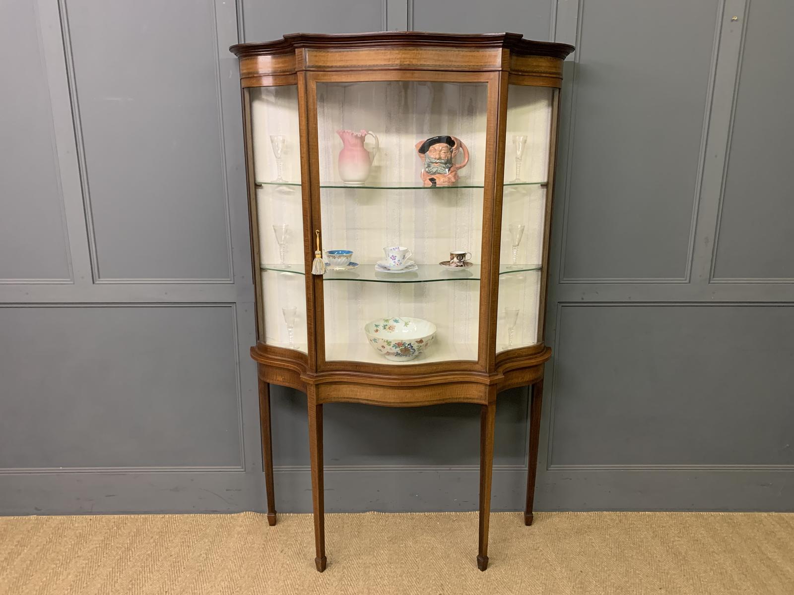 Maple & Co Inlaid Mahogany Display Cabinet (1 of 14)