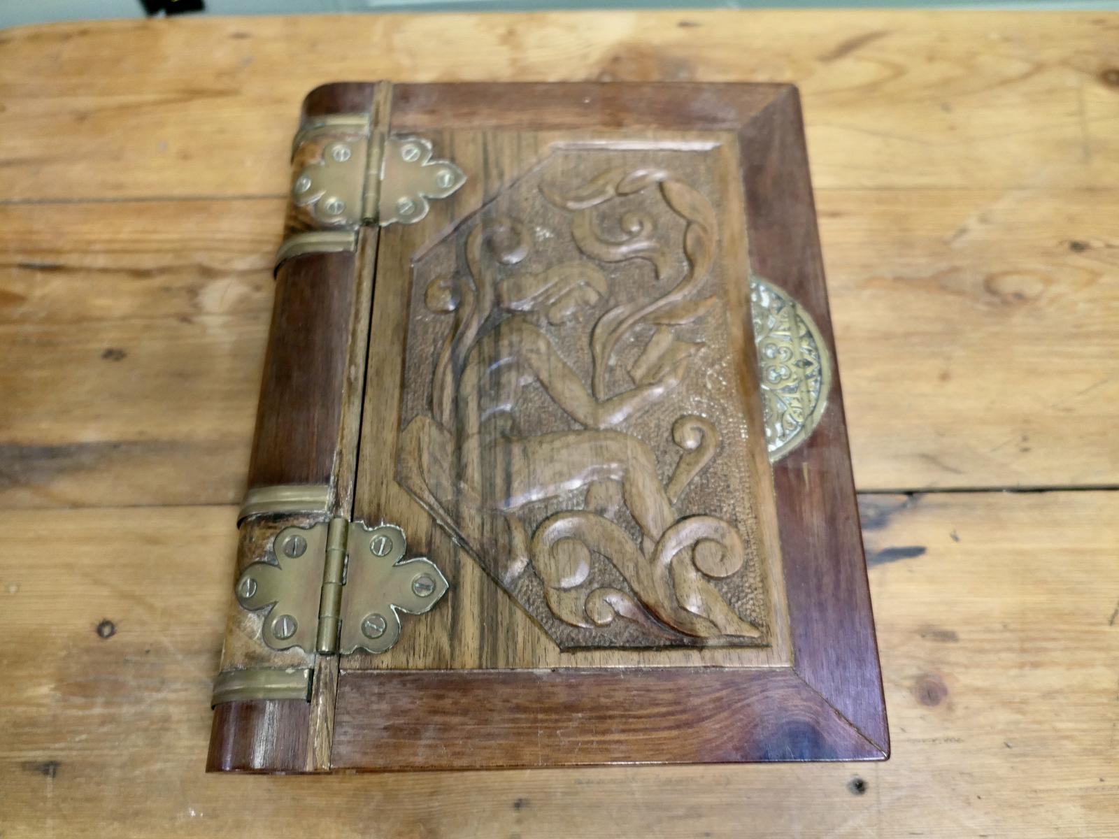 A Rare Art Nouveau Carved Secret Safe Book (1 of 5)
