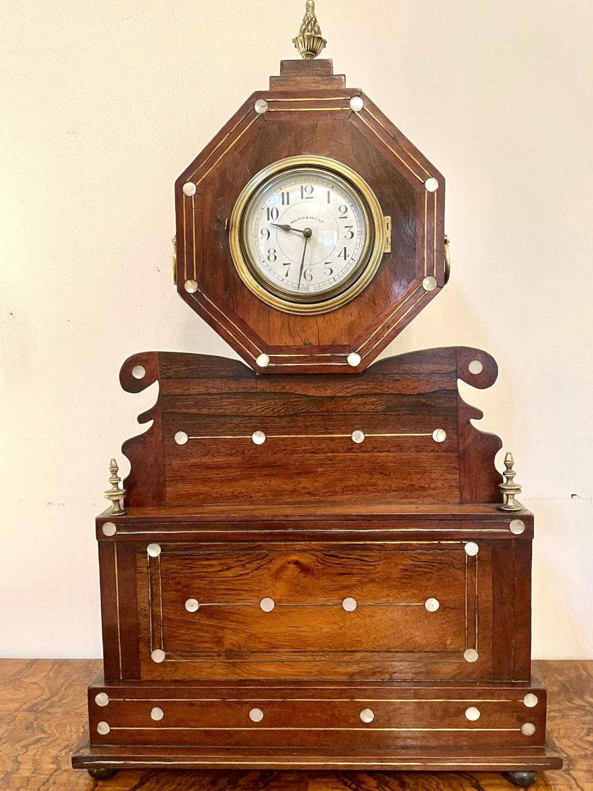 Antique 19th Century Rosewood Inlaid Mantel Clock (1 of 11) Antique 19th Century Rosewood Inlaid Mantel Clock (1 of 11)