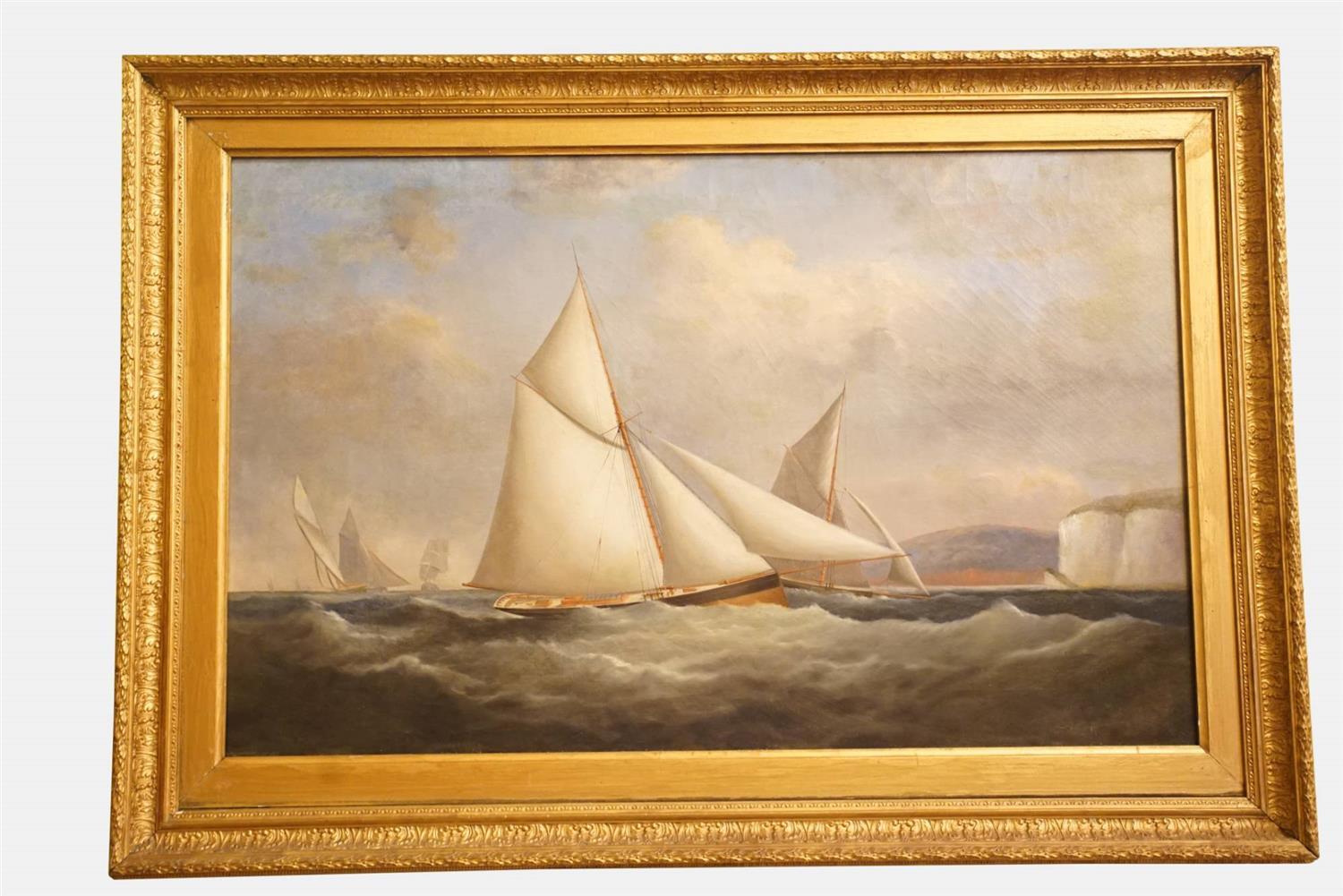 Oil on Canvas Yachts Racing c.1900 (1 of 3) Oil on Canvas Yachts Racing c.1900 (1 of 3)