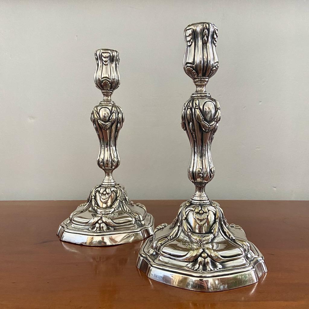 A Pair of French Louis XV Style Candlesticks (1 of 5) A Pair of French Louis XV Style Candlesticks (1 of 5)
