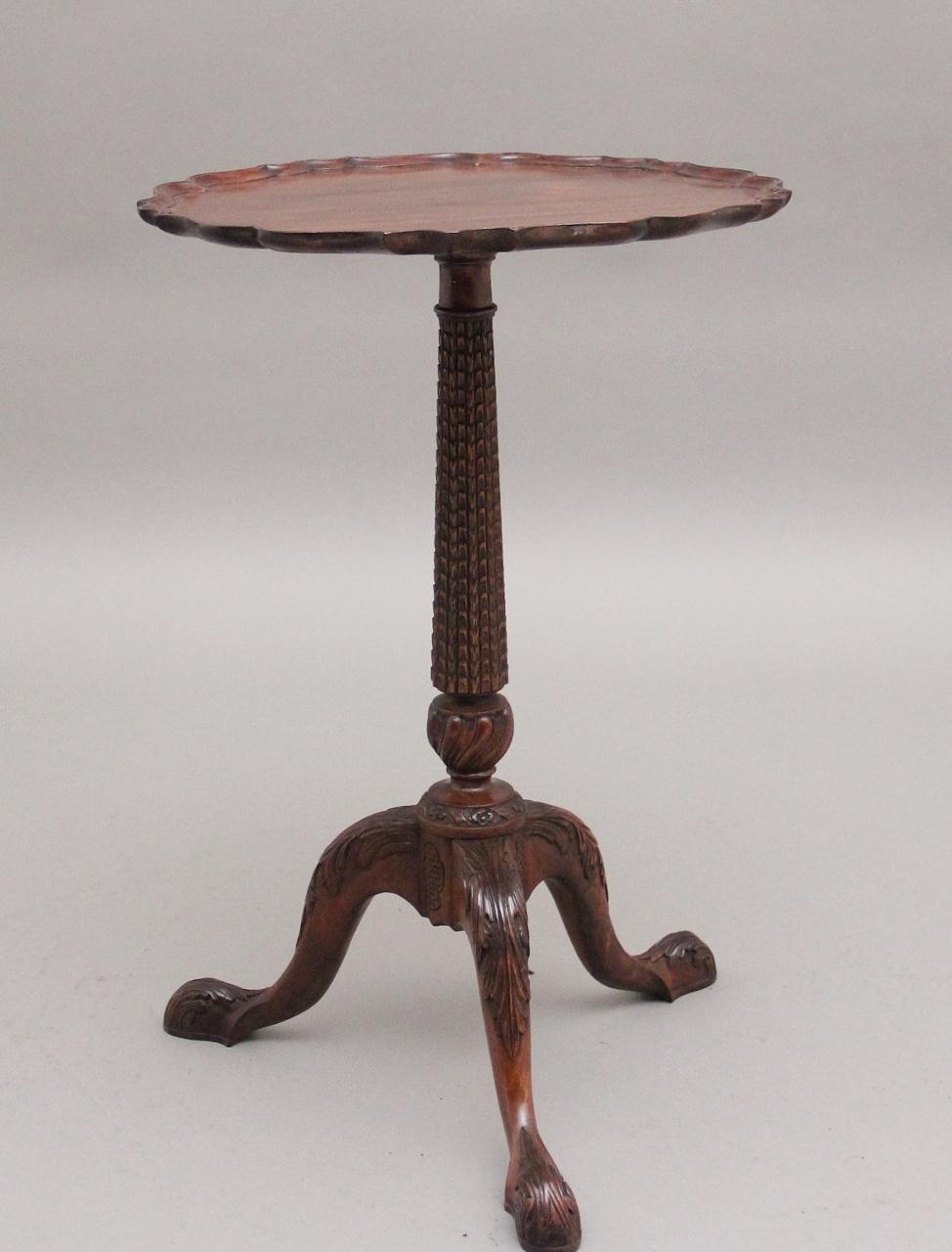 Early 20th Century Carved Mahogany Wine Table (1 of 7)