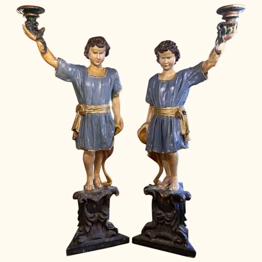 Pair of 17th Century Torchieres From Monastery in Pistoia, Italy (1 of 9)