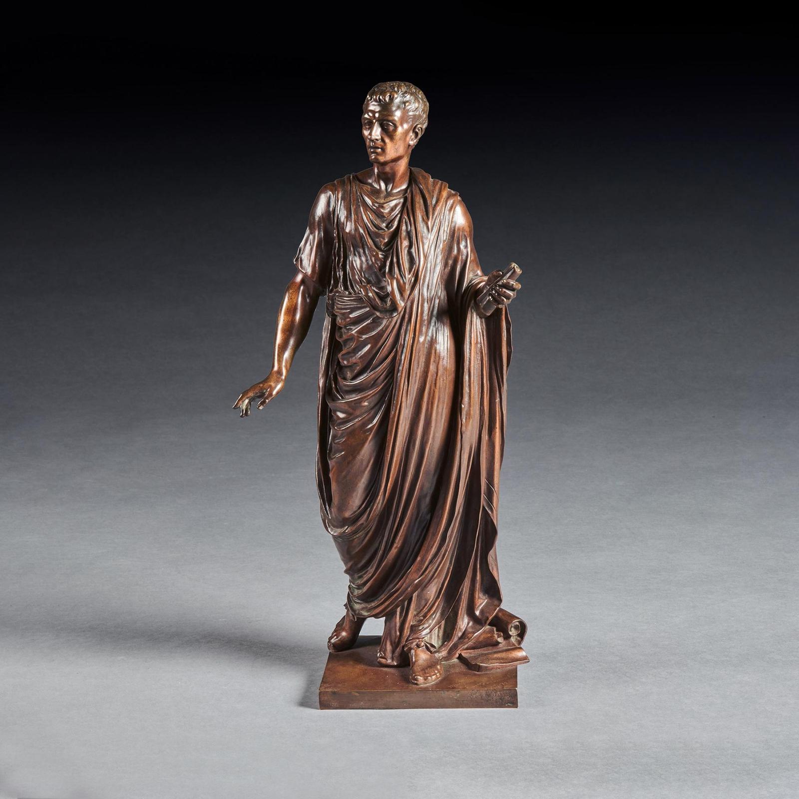 Fine Bronze Figure of a Roman Orator Probably Julius Cesar by Mathurin Moreau (1 of 9)