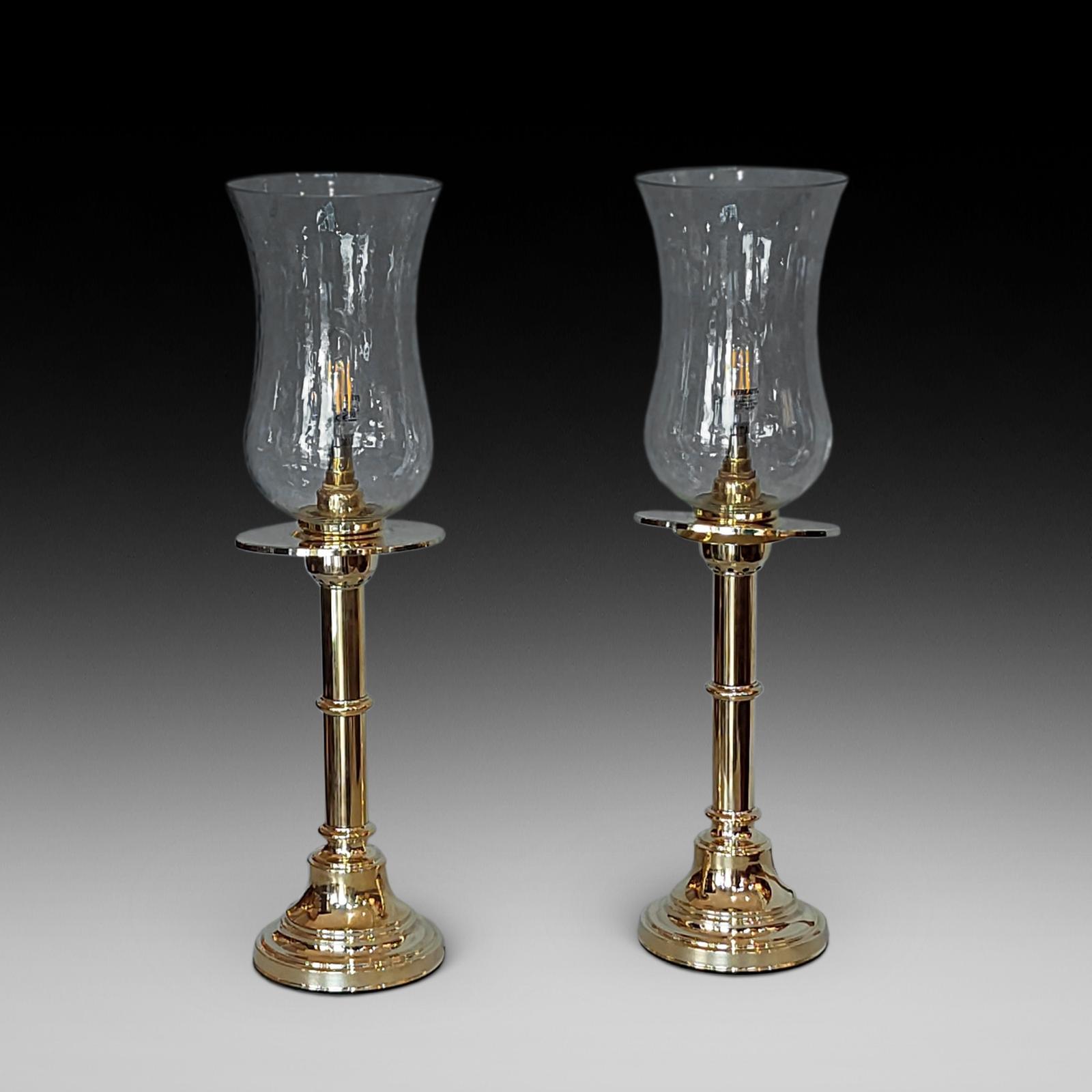 Pair of 19th Century Turned Brass Table Lamps (1 of 8)