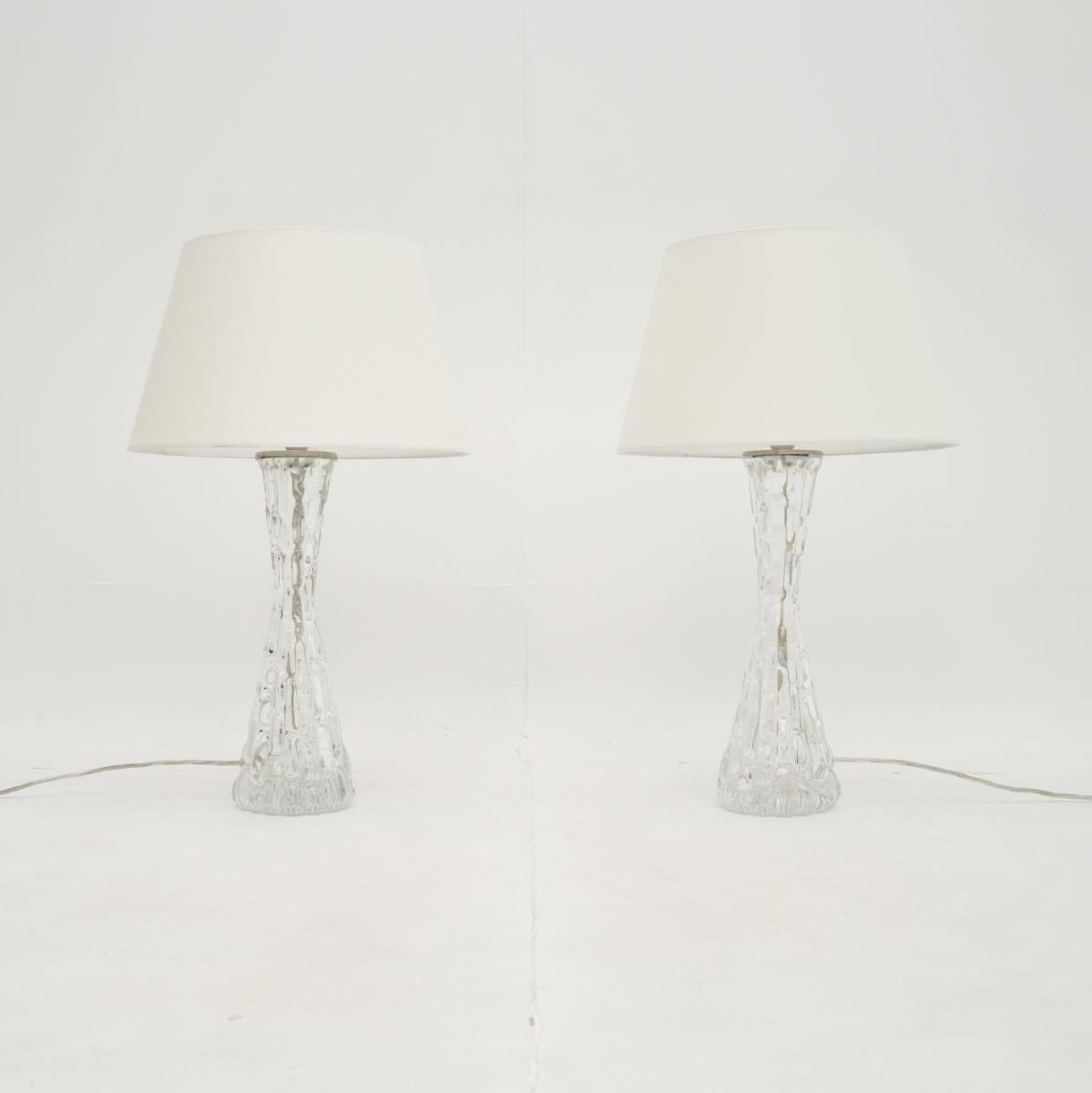 Pair of Large Vintage Swedish Table Lamps by Carl Fagerlund for Orrefors (1 of 6)