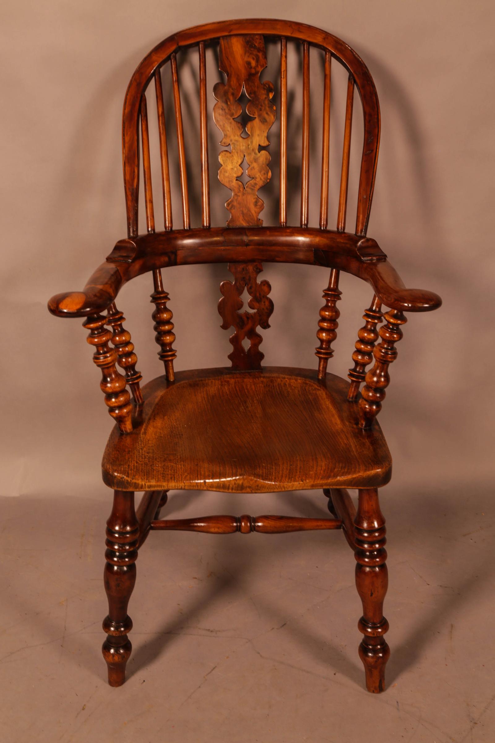 Worksop Made Broad Arm Windsor Chair in Yew (1 of 13)