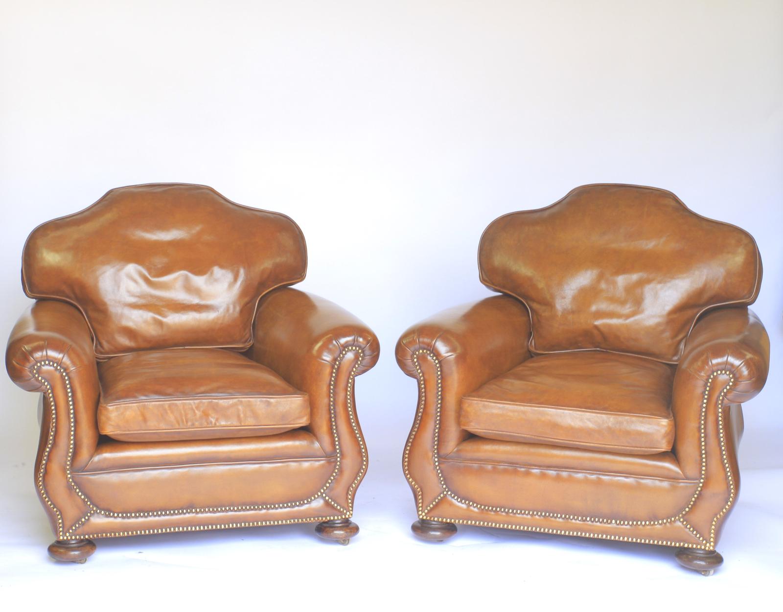 Pair of Leather Club Chairs c.1920 (1 of 7) Pair of Leather Club Chairs c.1920 (1 of 7)