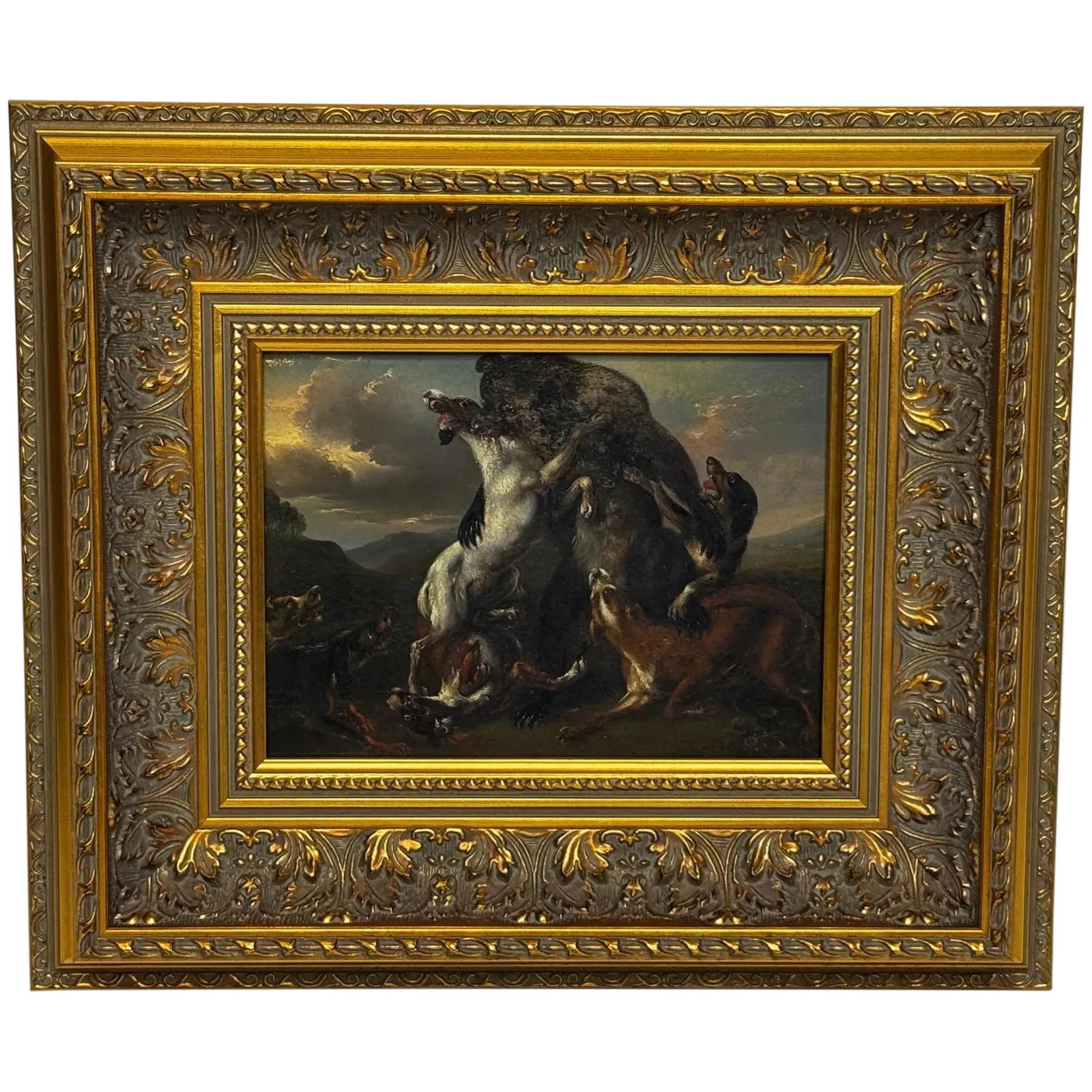 English School, 19th Century In the Manner of Richard Ansdell  At Bay: A Bear and Hounds in Mortal Combat (1 of 40)