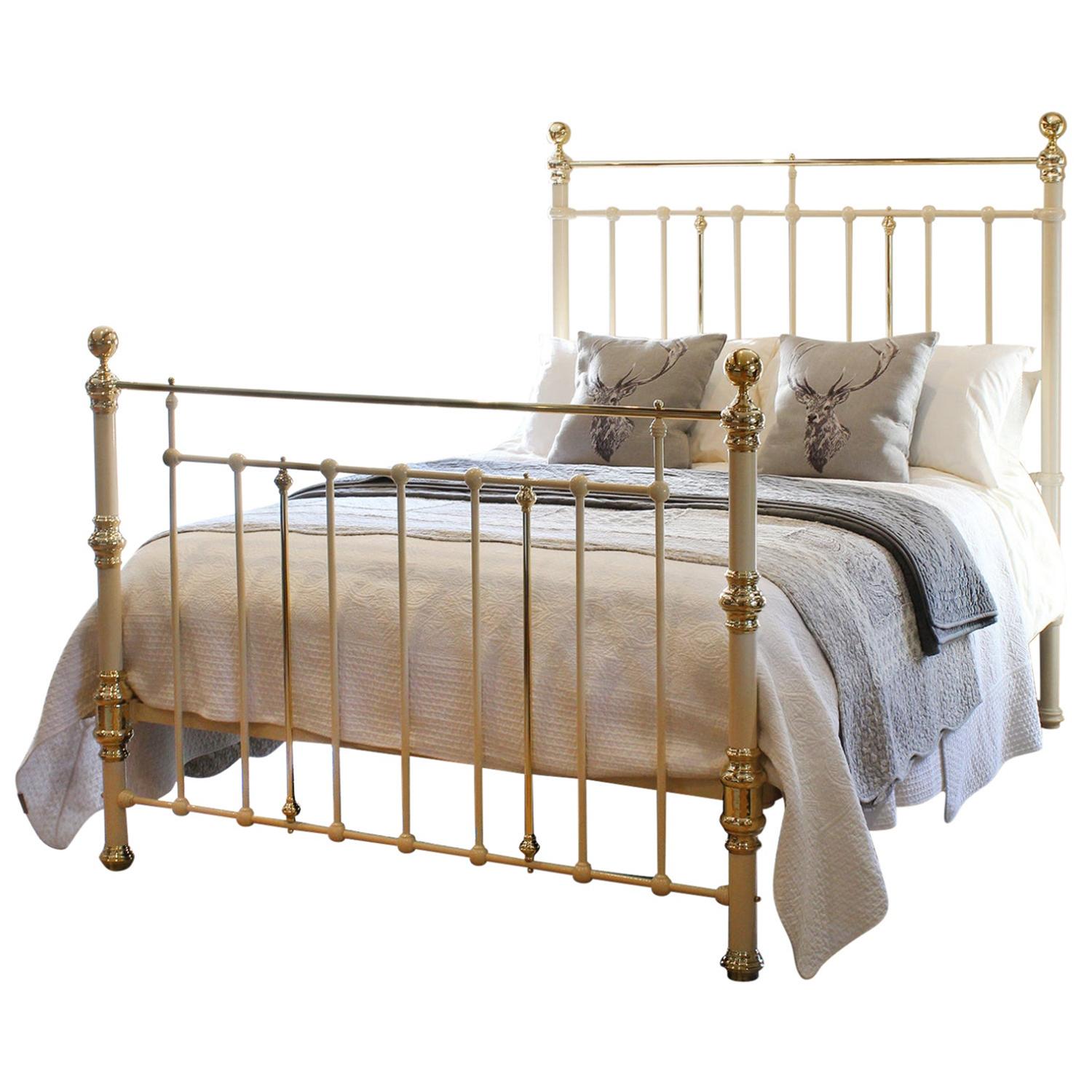 Cream Victorian Antique Bed with Base (1 of 9)