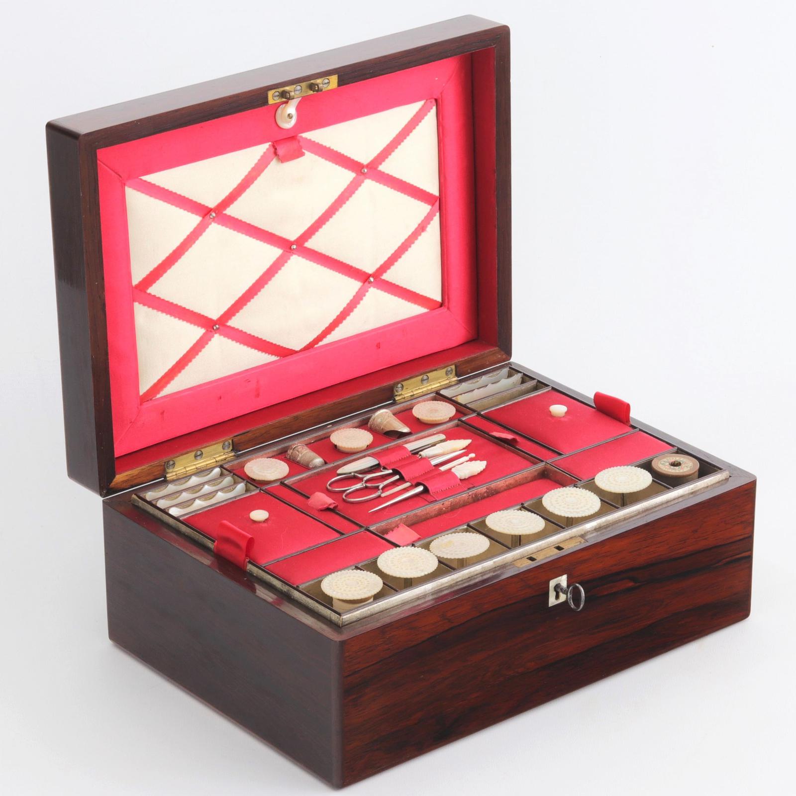 Victorian Fitted Rosewood Sewing Box with Extensive Period Contents c.1895 (1 of 12) Victorian Fitted Rosewood Sewing Box with Extensive Period Contents c.1895 (1 of 12)