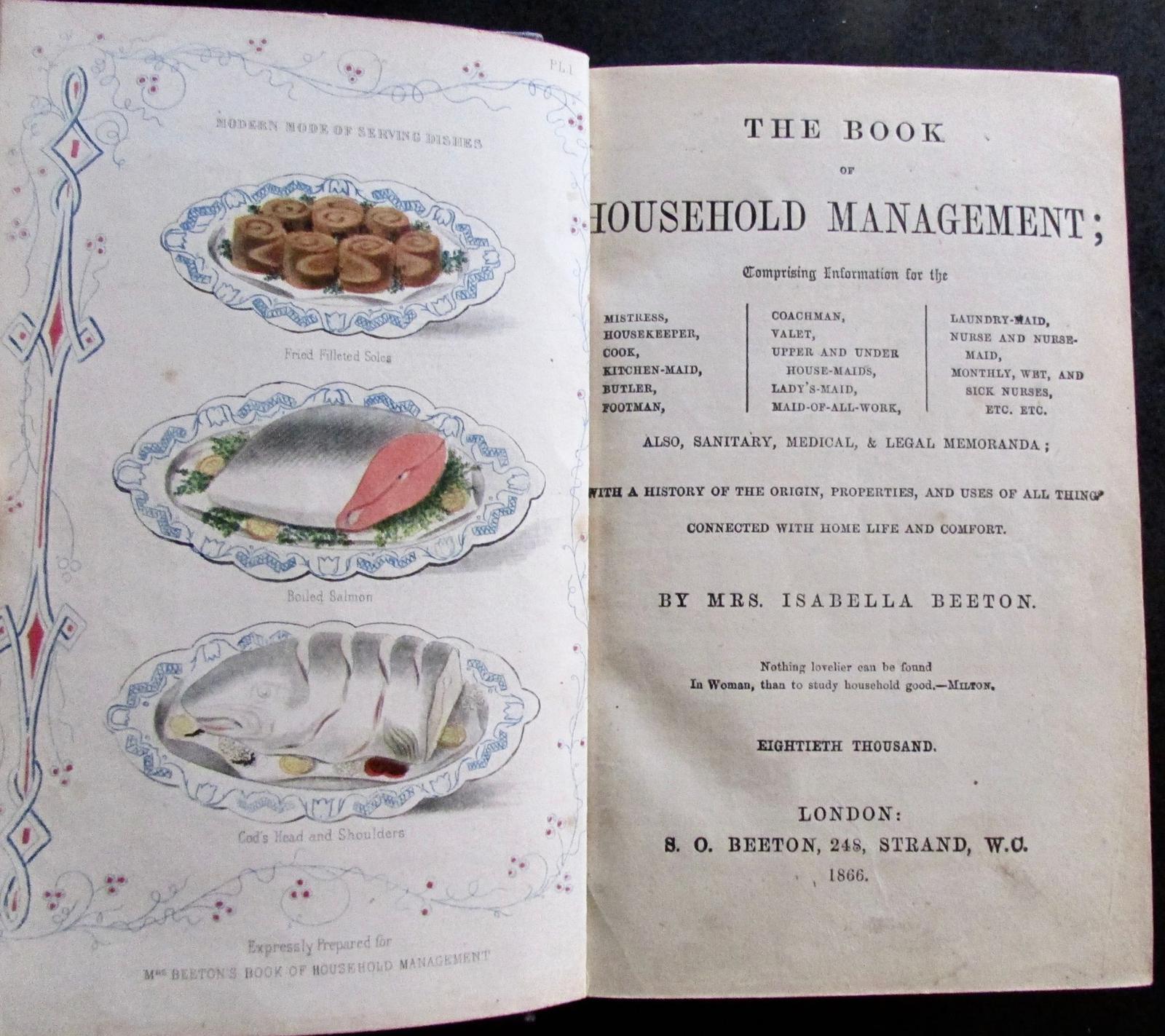 1866 Book of Household Management by Mrs Beeton Rare Early Edition (1 of 5)