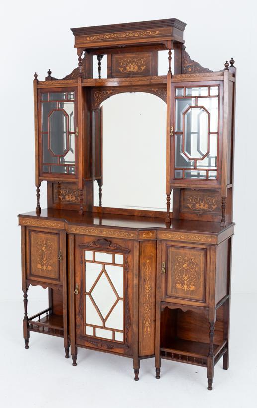 Late Victorian Rosewood and Marquetry Side Cabinet (1 of 10)