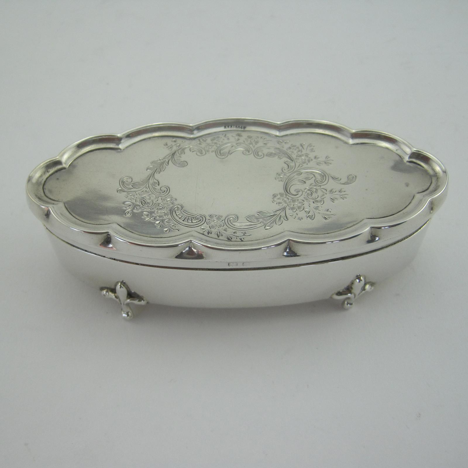 Antique Sterling Silver Oval Jewellery Box (1 of 7) Antique Sterling Silver Oval Jewellery Box (1 of 7)