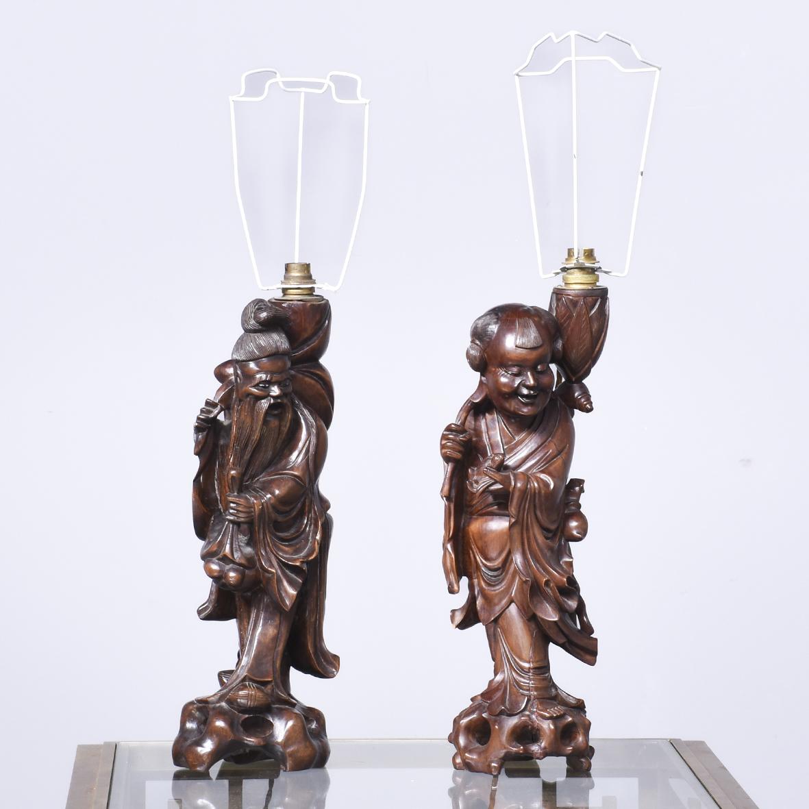 Pair of Japanese Root Wood Table Lamps (1 of 9)