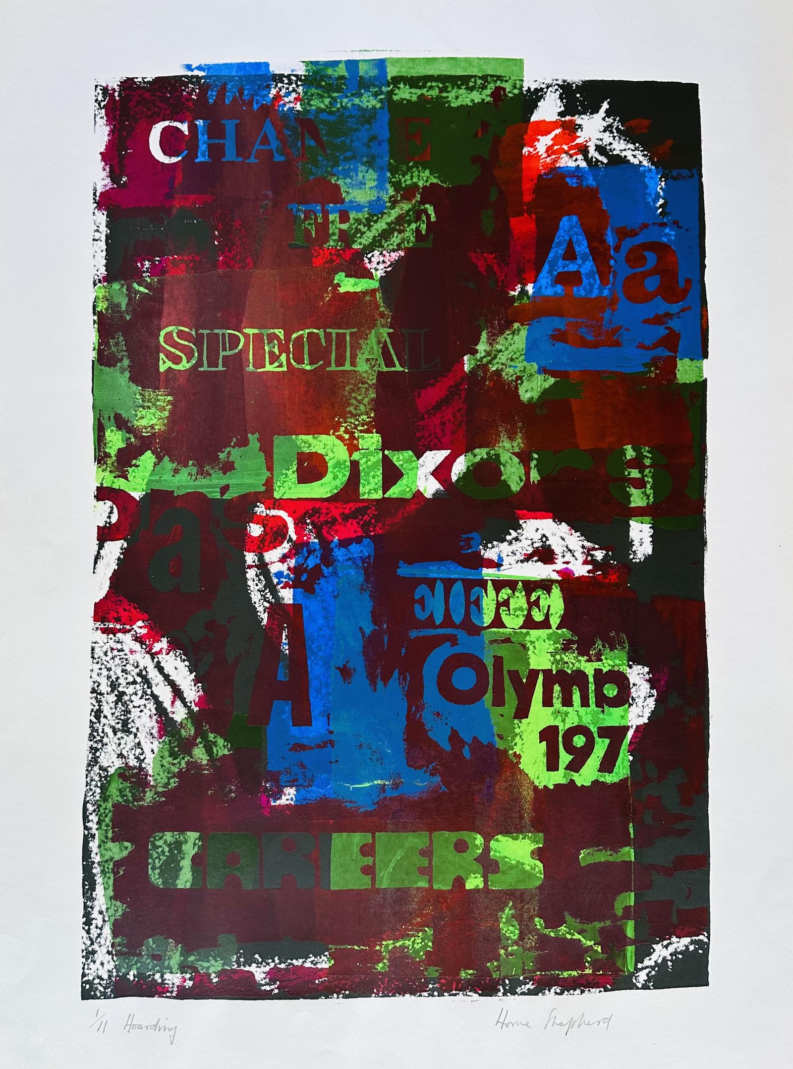 Original Screen Print 'Hoarding' by Toby Horne Shepherd - Signed & Titled. 1/11 - Provenance; Helen Hale (1 of 1)