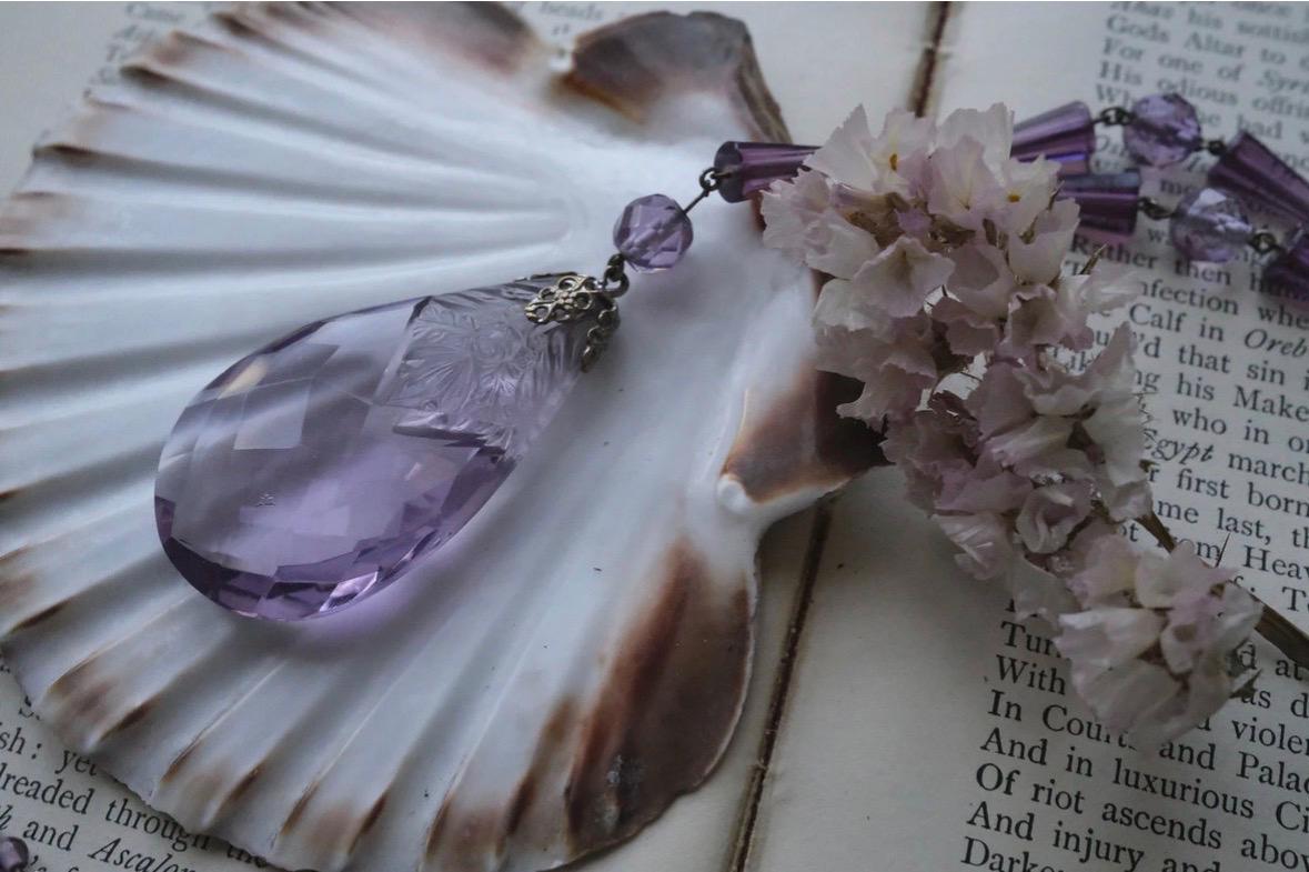 Antique Amethyst Paste Pendant Necklace (1 of 6) Antique Amethyst Paste Pendant Necklace (1 of 6)