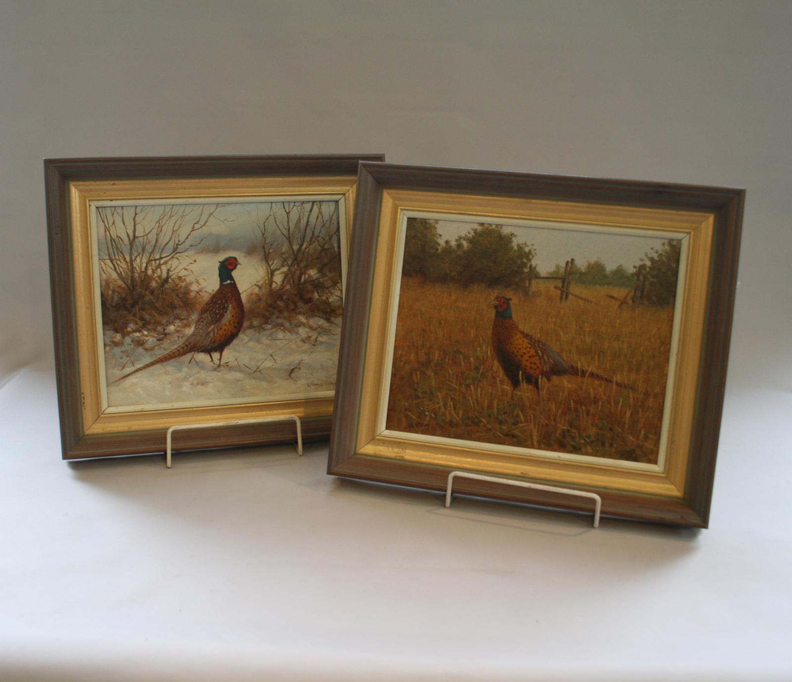 Pair of Framed Oil Paintings of Pheasants by James Wright (1 of 6) Pair of Framed Oil Paintings of Pheasants by James Wright (1 of 6)
