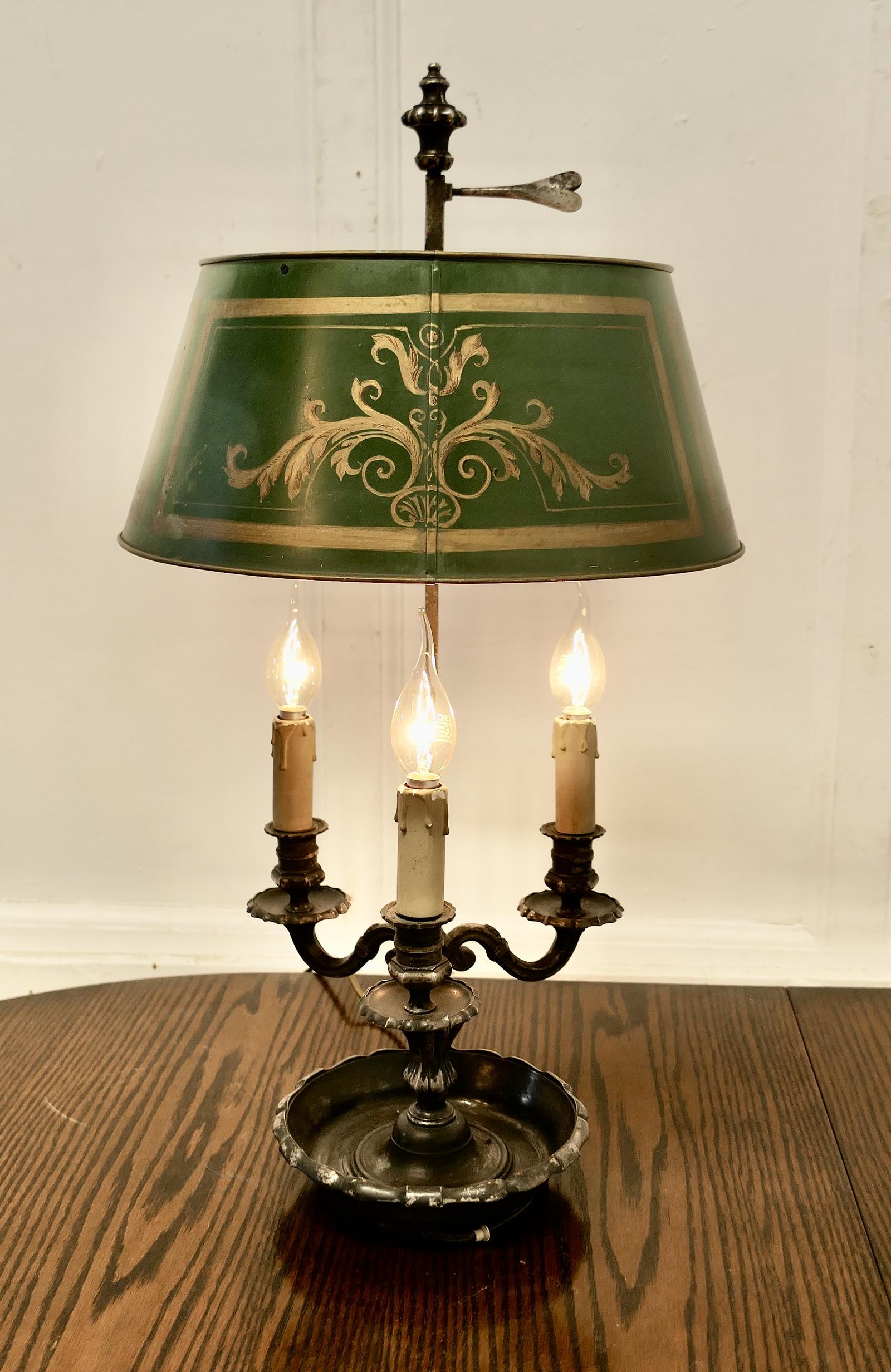 Old Silver Plated French Triple Bouillotte Desk Lamp (1 of 7) Old Silver Plated French Triple Bouillotte Desk Lamp (1 of 7)