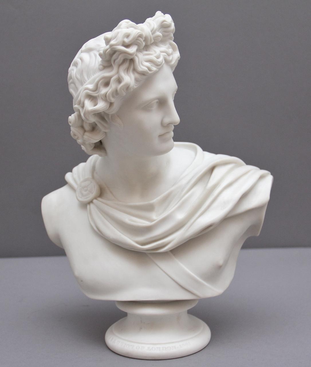 19th Century Art Union of London Parian Bust of Apollo (1 of 10) 19th Century Art Union of London Parian Bust of Apollo (1 of 10)