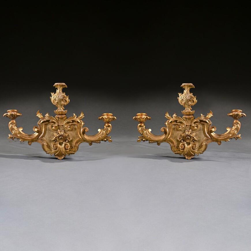 Pair of 18th Century Venetian Giltwood Wall Sconces (1 of 7)