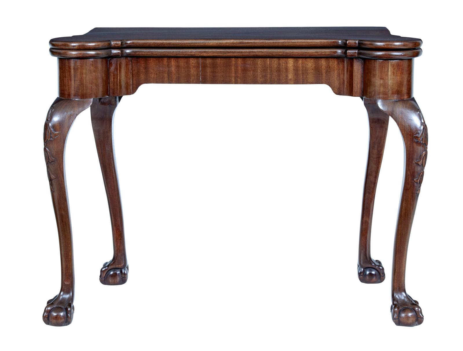 19th Century Chippendale Revival Mahogany Card Table (1 of 10)