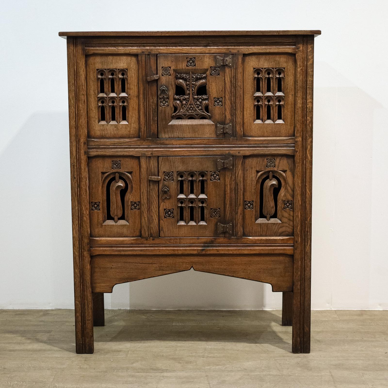 Gothic Style Oak Food Cupboard (1 of 13)