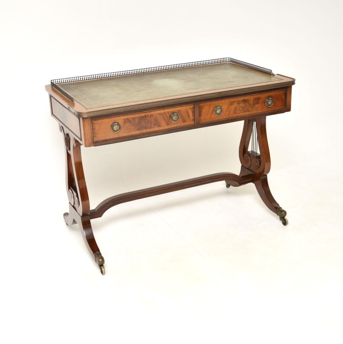 Antique Regency Style Mahogany Leather Top Desk / Writing Table (1 of 10) Antique Regency Style Mahogany Leather Top Desk / Writing Table (1 of 10)