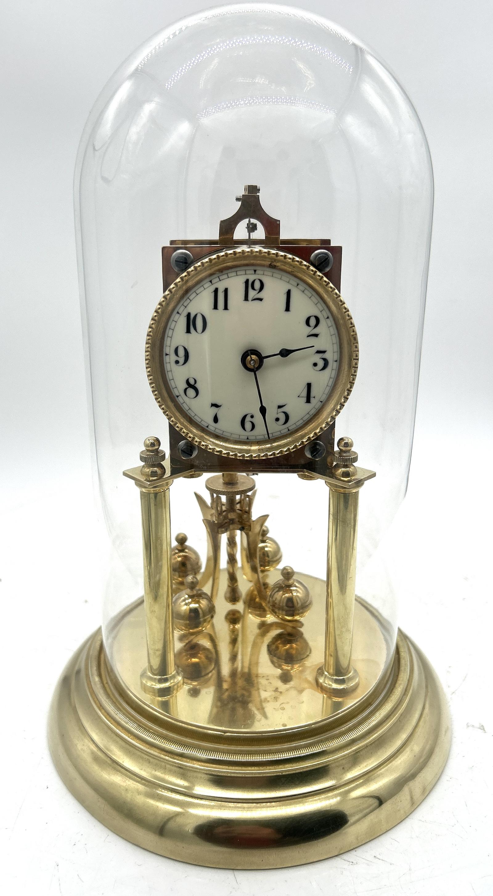 Lovely Antique German 400-day Torsion Clock German Anniversary Clock Mantel Clock c.1900 (1 of 10)