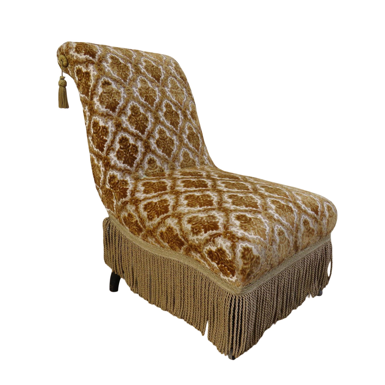 Antique Napoleon III Scroll Top Slipper Chair (1 of 8) Antique Napoleon III Scroll Top Slipper Chair (1 of 8)