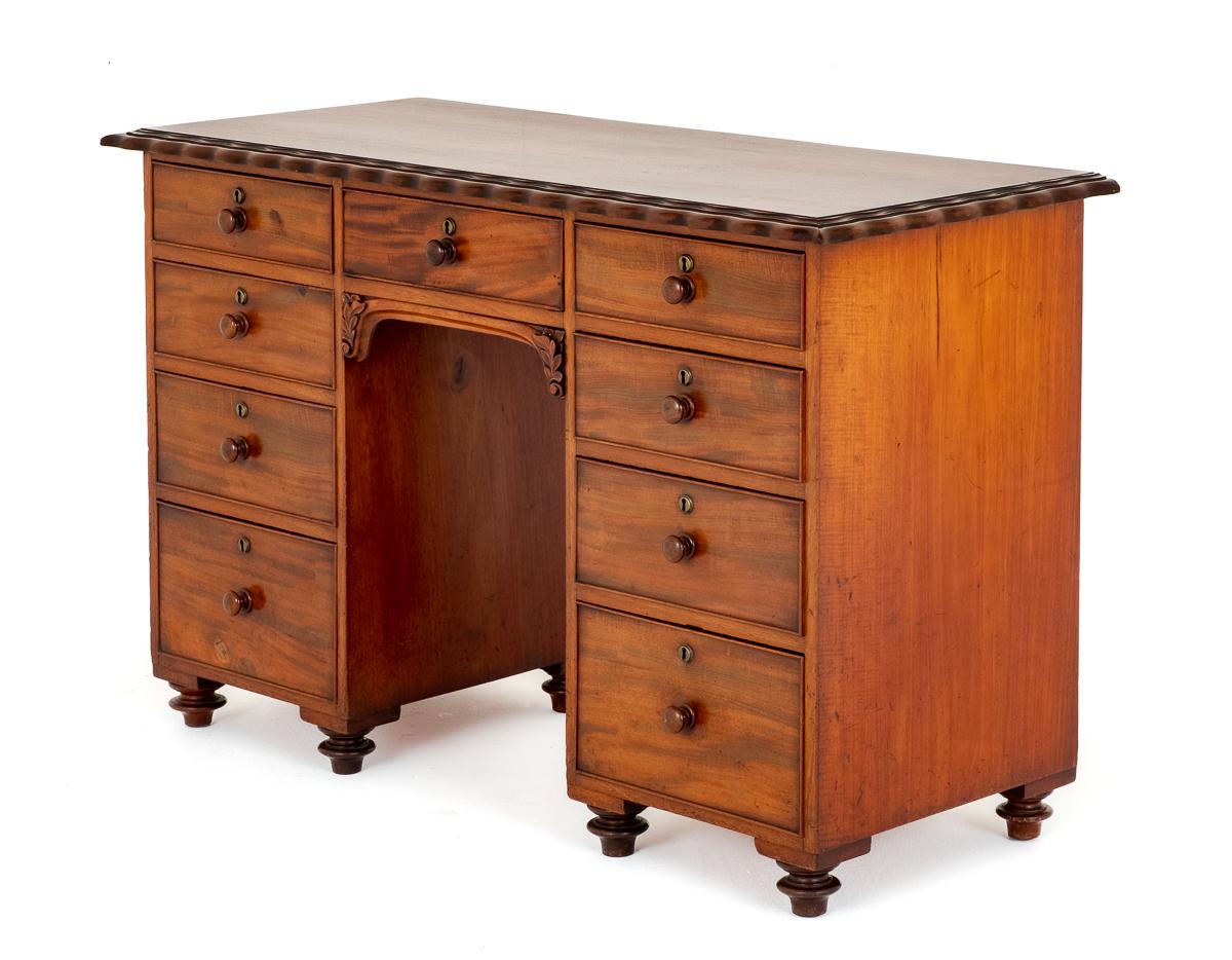 Victorian Mahogany 9 Drawer Desk (1 of 8)