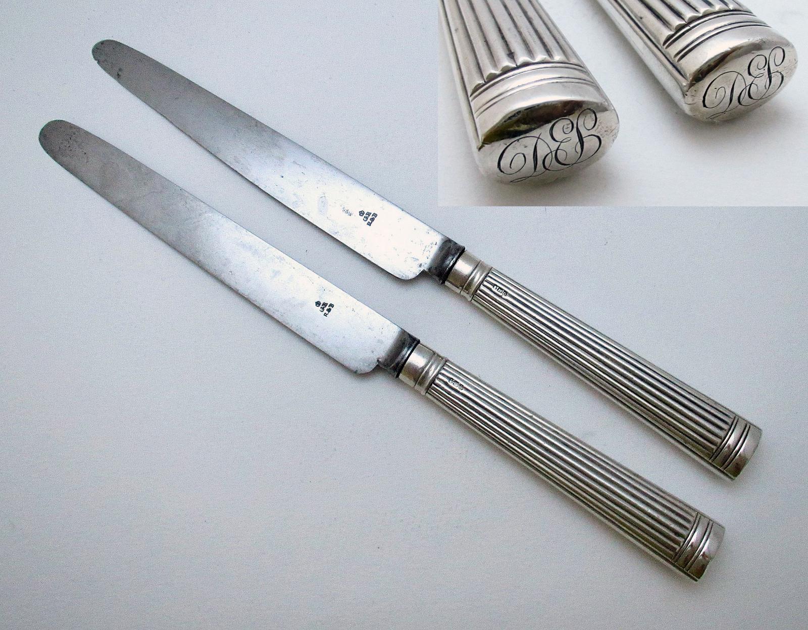 Moses Brent Solid Sterling Silver & Steel English George III Large Table / Dinner Knives 1802 (1 of 10) Moses Brent Solid Sterling Silver & Steel English George III Large Table / Dinner Knives 1802 (1 of 10)