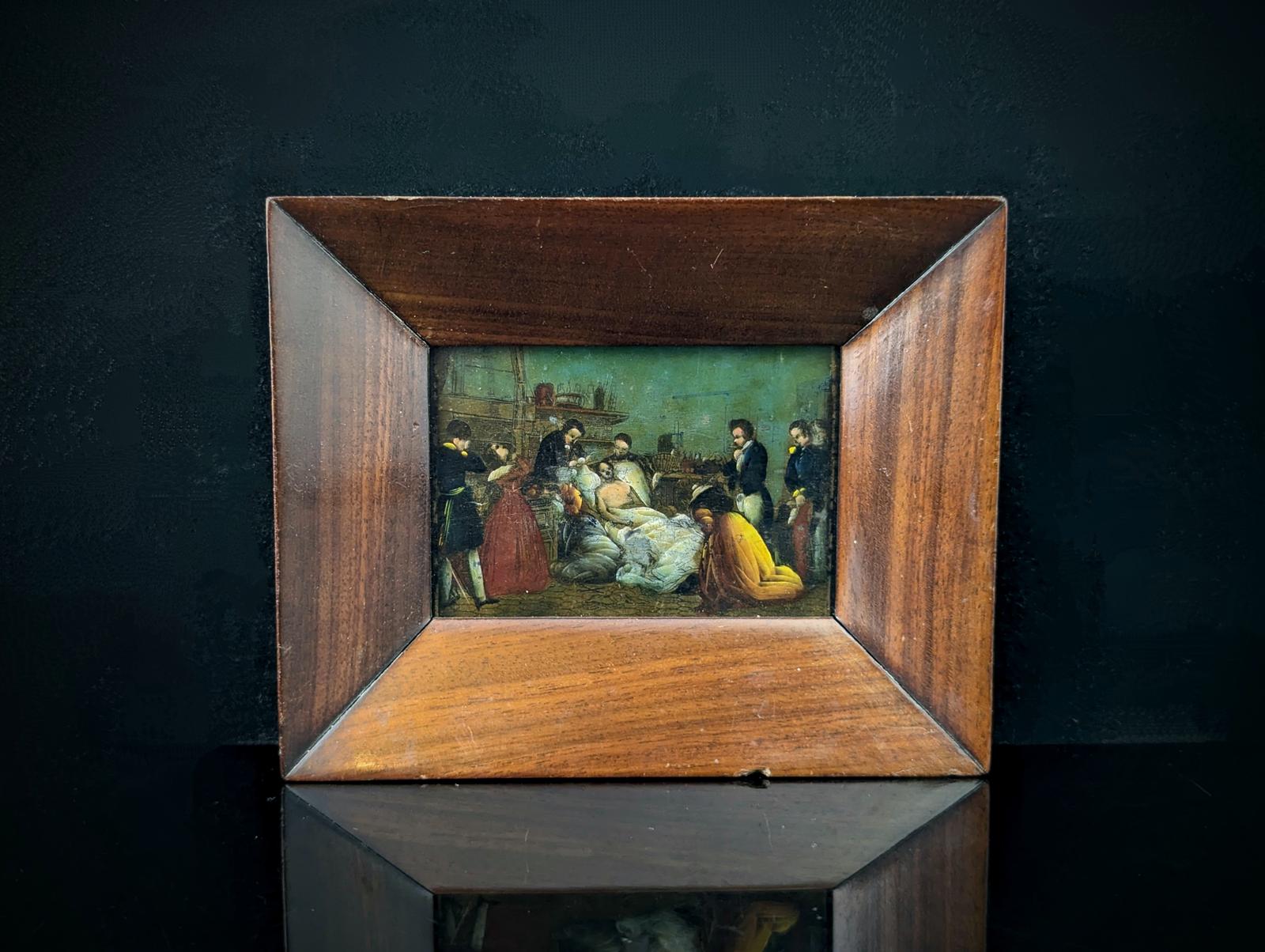 Antique Oil Painting, Death of an Admiral, Framed (1 of 12)